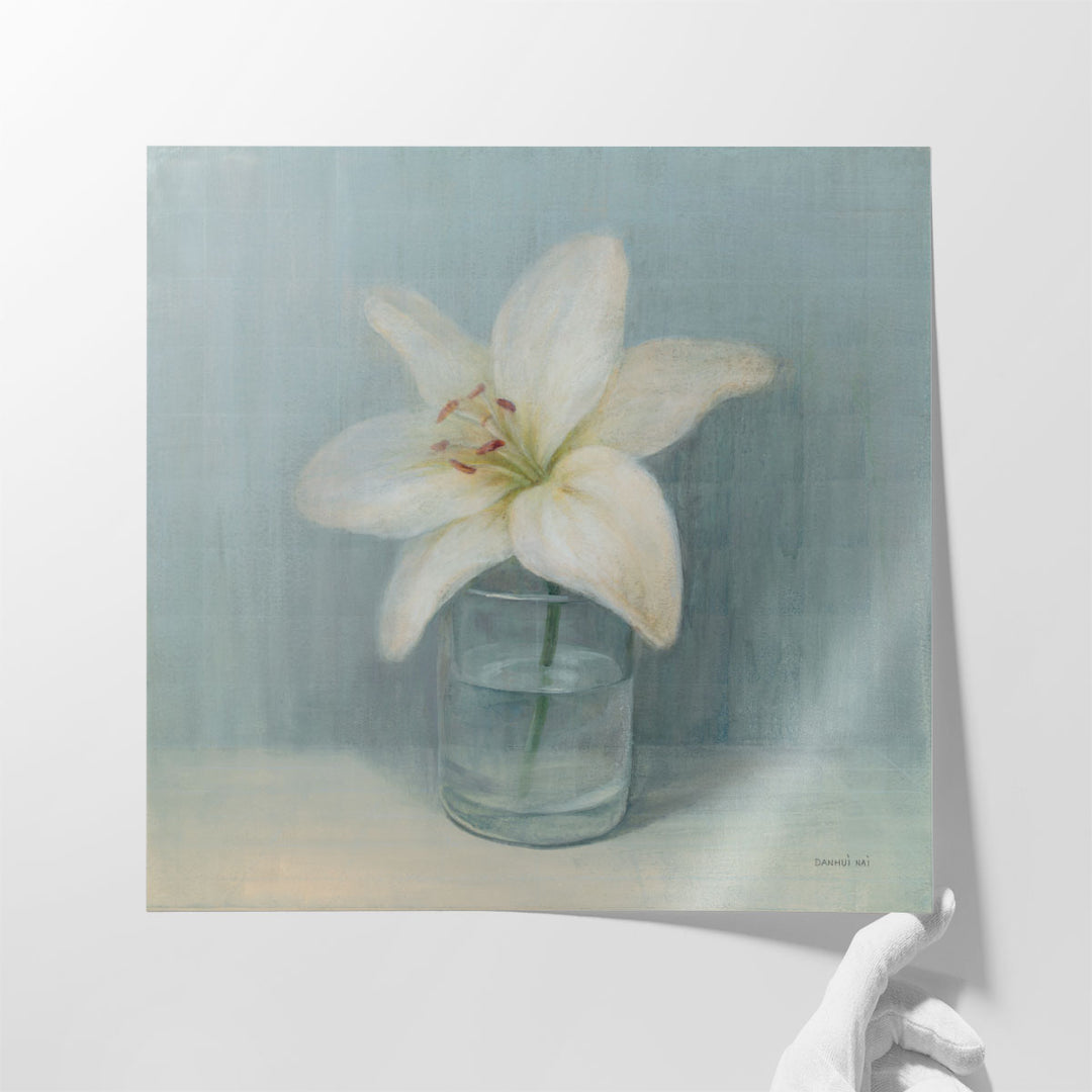 Single White Lily - Canvas Print Wall Art