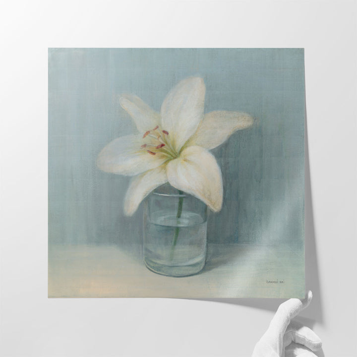 Single White Lily - Canvas Print Wall Art