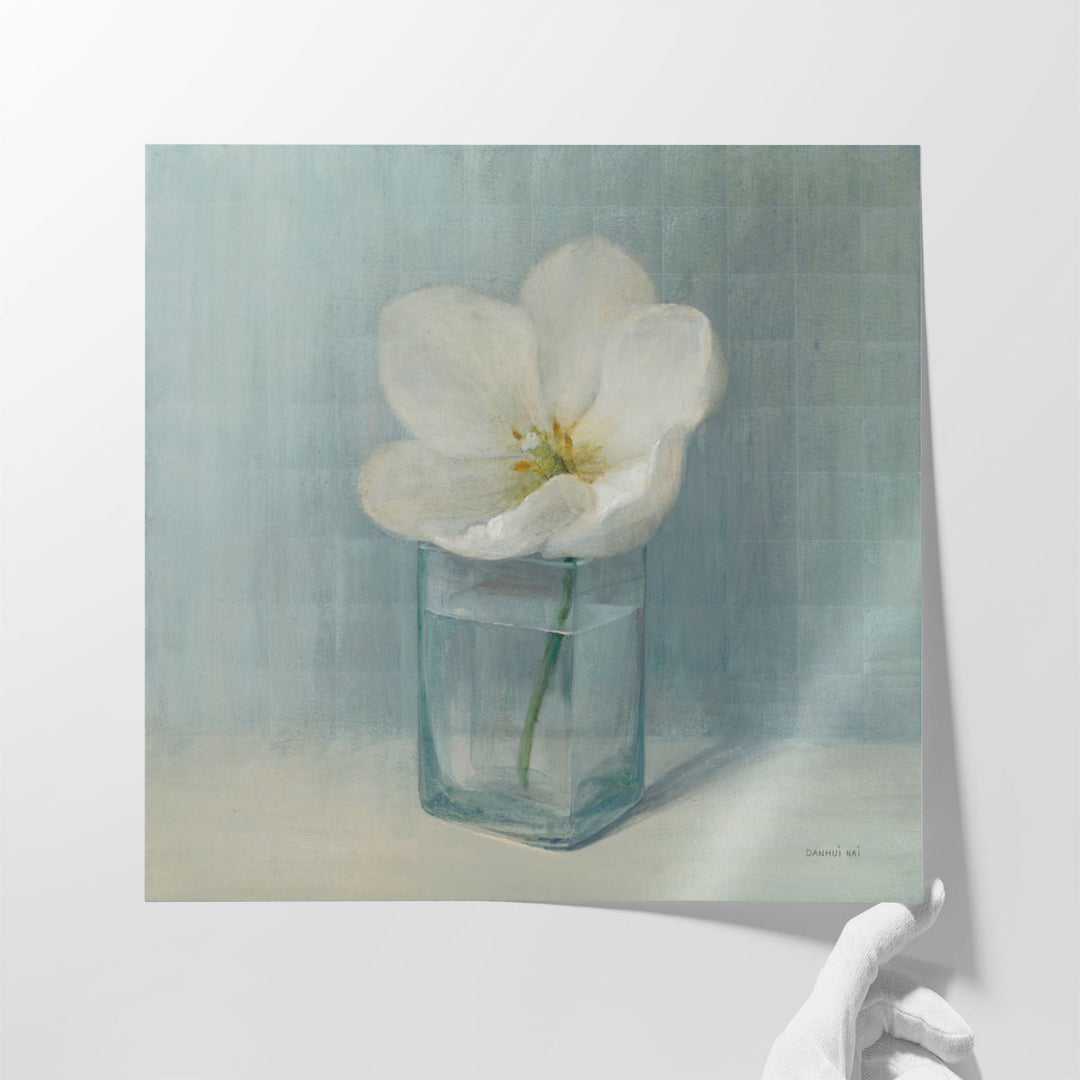 Single White Tulip - Canvas Print Wall Art