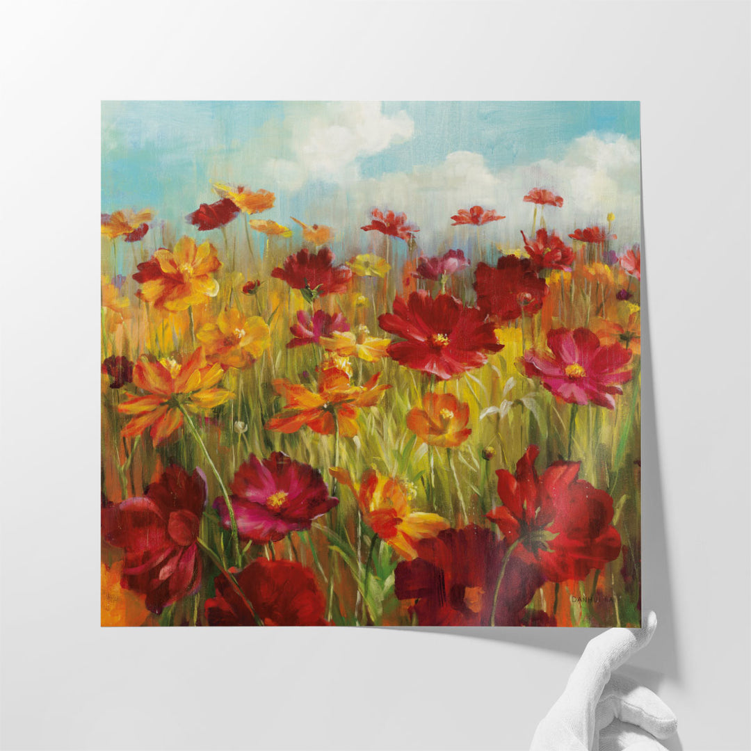 Cosmos in the Field - Canvas Print Wall Art