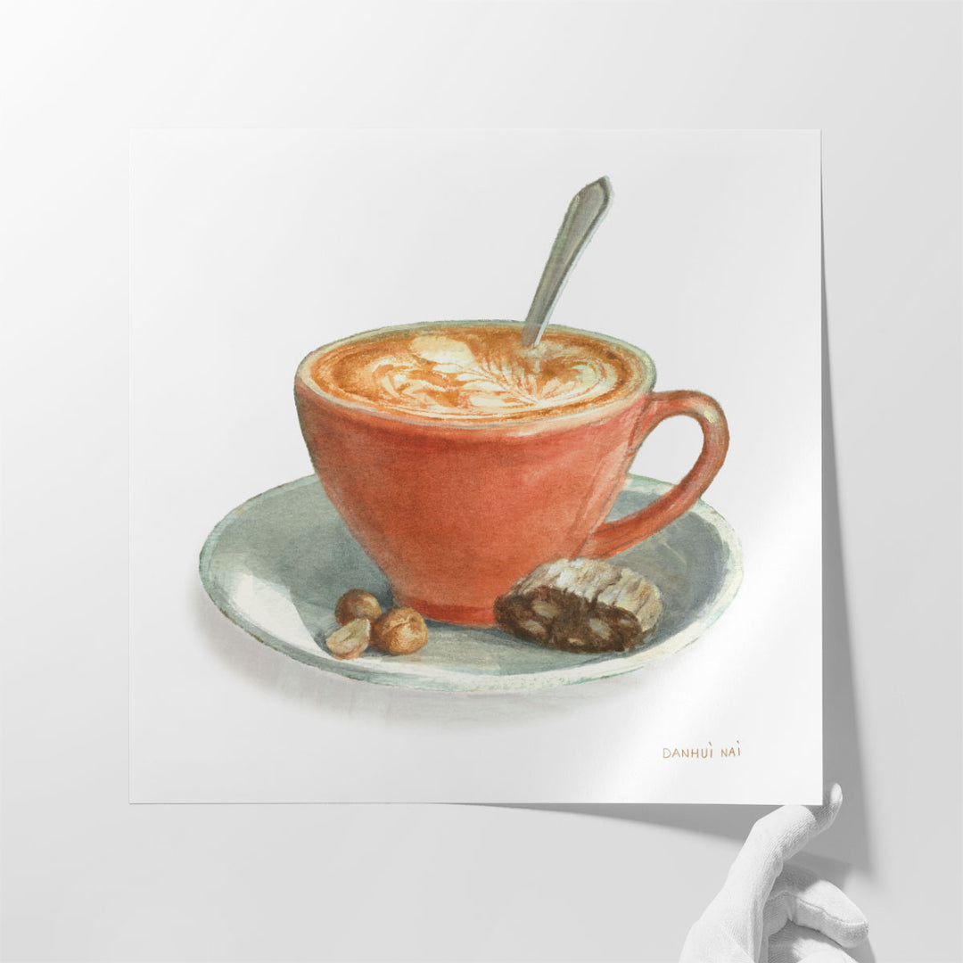 Wake Me Up Coffee III on White - Canvas Print Wall Art