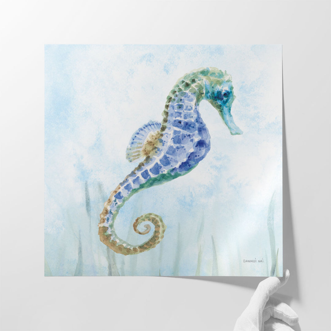 Undersea Seahorse Swimming II - Canvas Print Wall Art