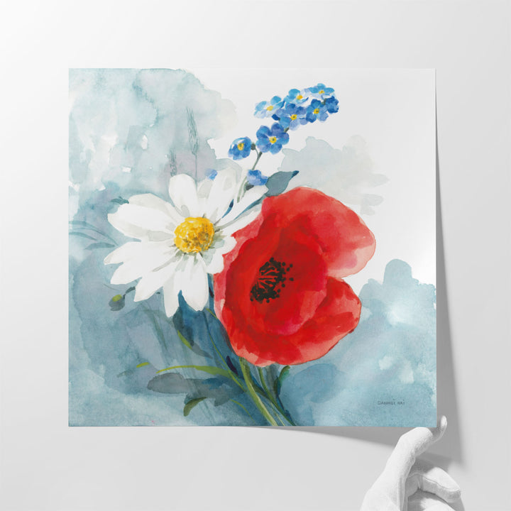 Red White and Bloom - Canvas Print Wall Art