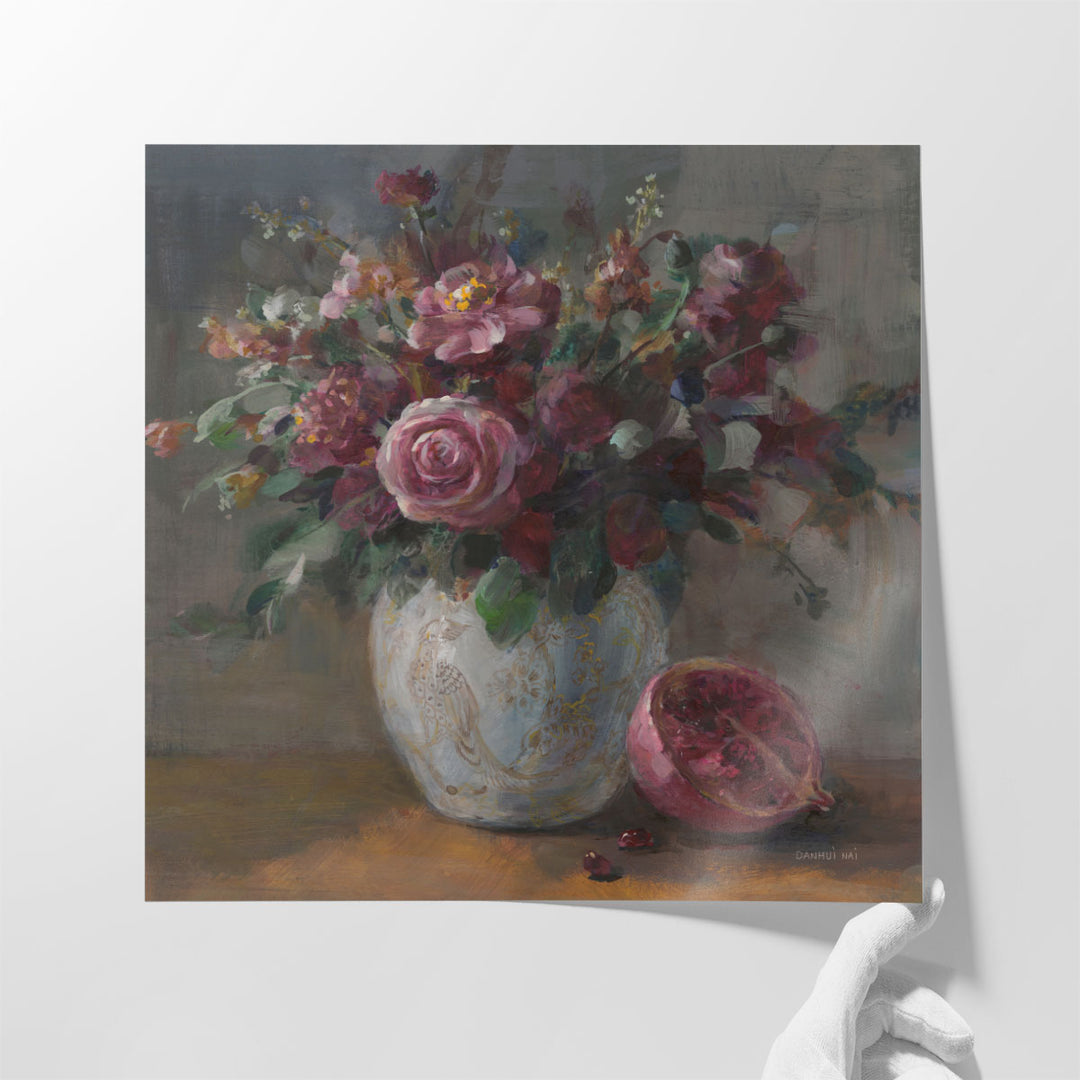 Moody Rich Fall Florals - Canvas Print Wall Art