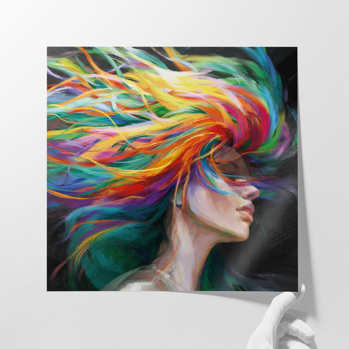 Rainbow Hair - Canvas Print Wall Art