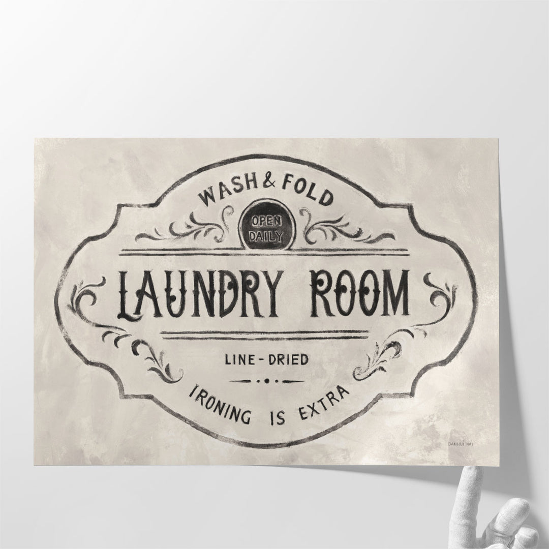 Laundry Day VIII Black and White - Canvas Print Wall Art