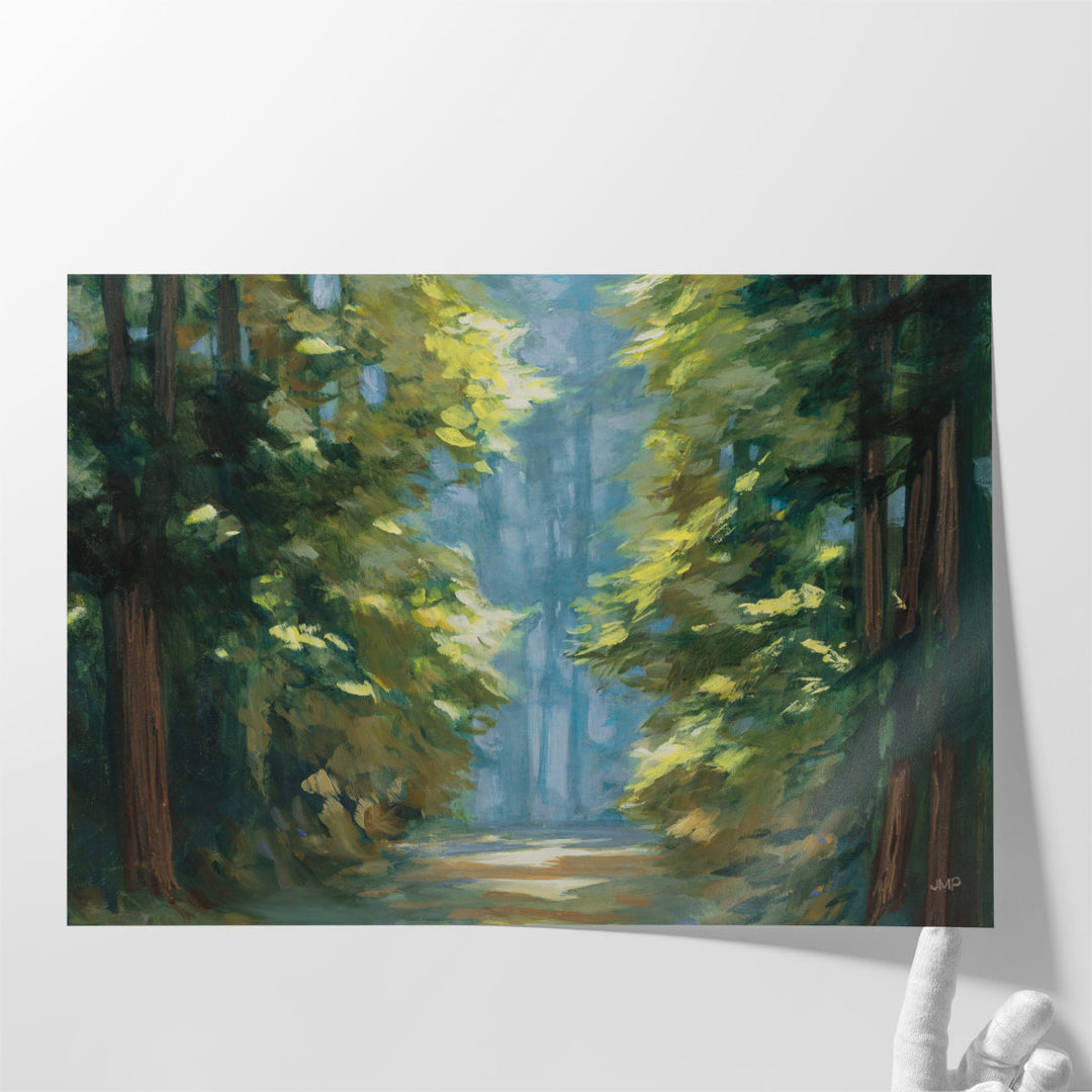 Sunlit Forest Blue - Canvas Print Wall Art