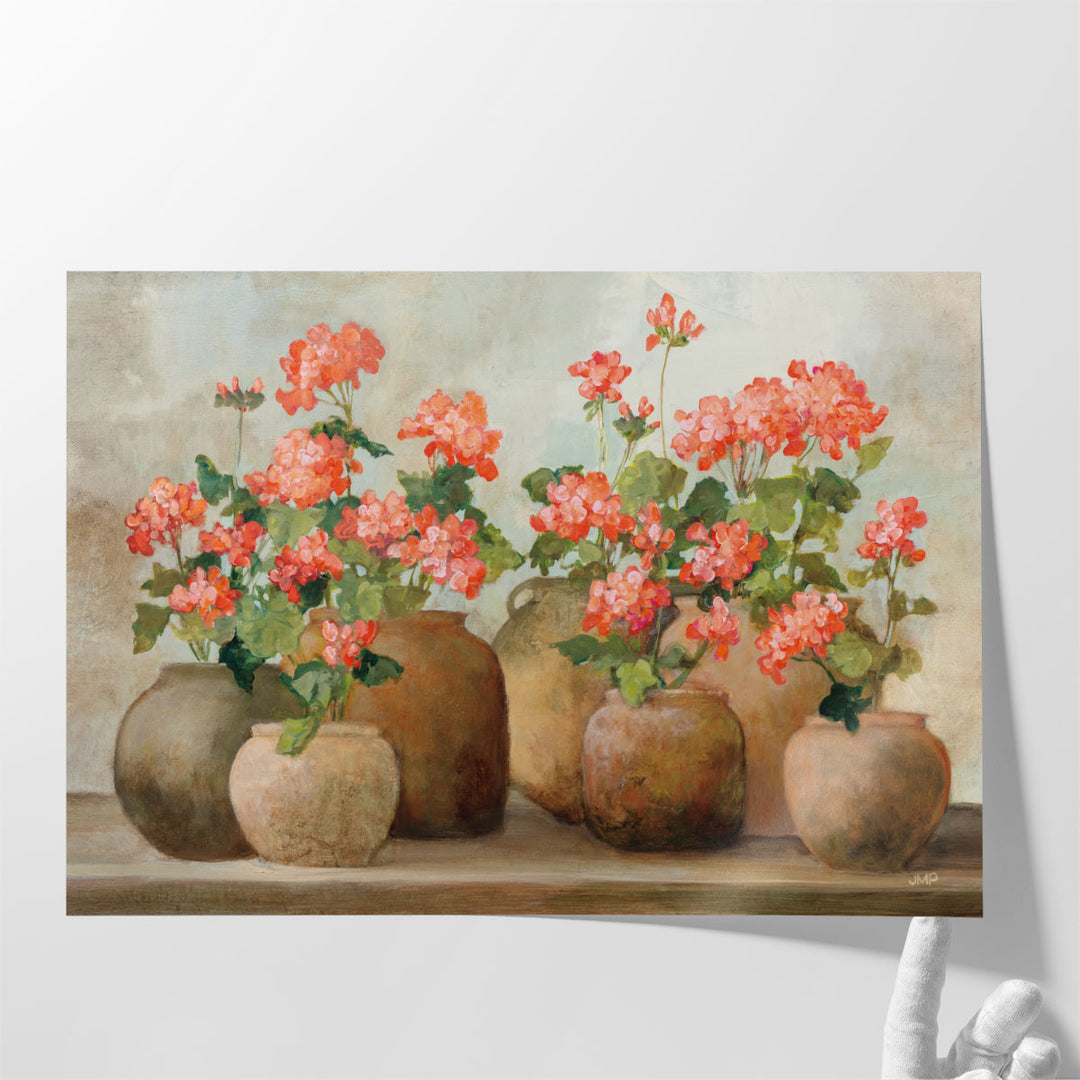 Cottage Geraniums - Canvas Print Wall Art