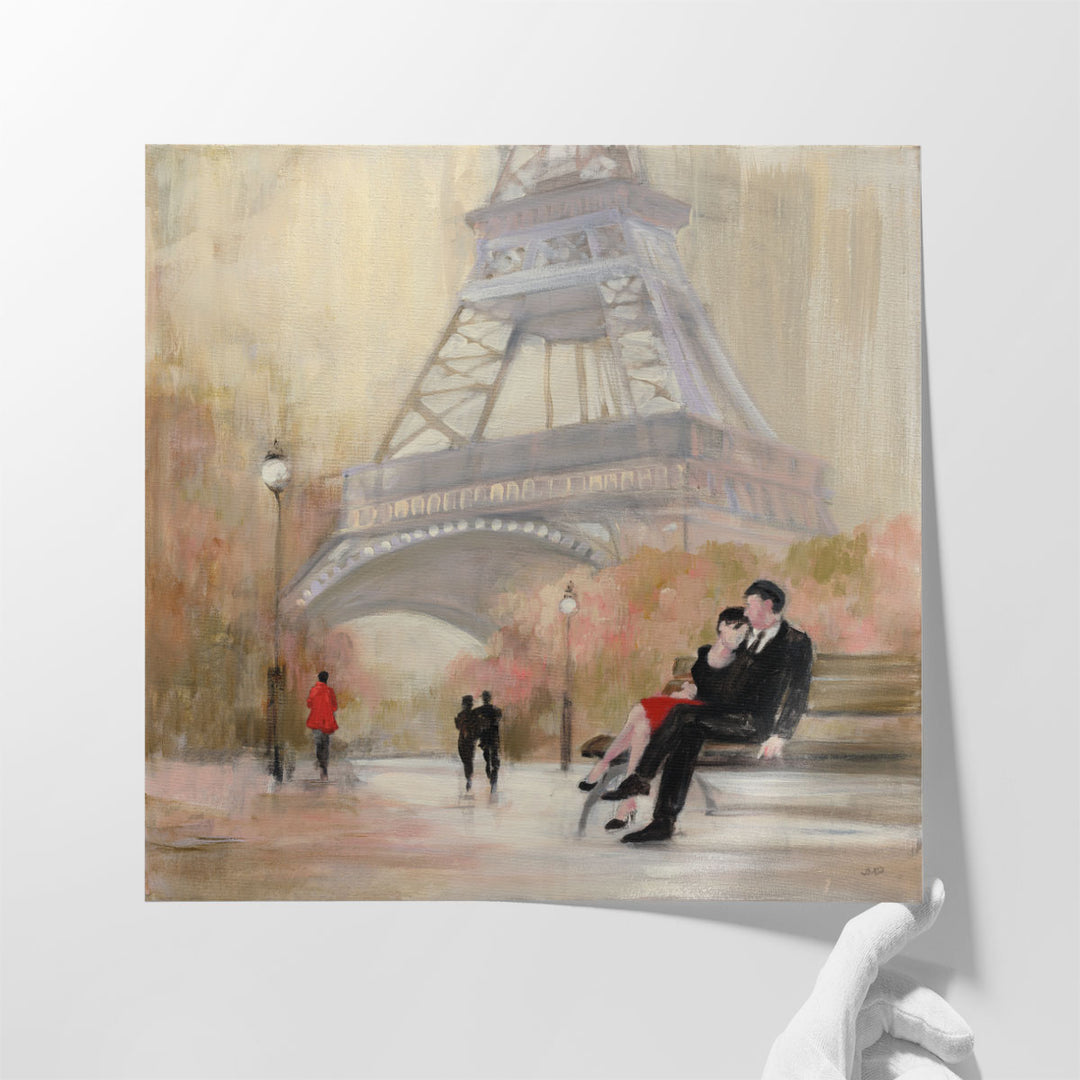 Romantic Paris I Red Jacket - Canvas Print Wall Art