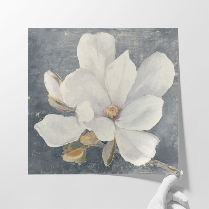 Serene Magnolia Black and White - Canvas Print Wall Art