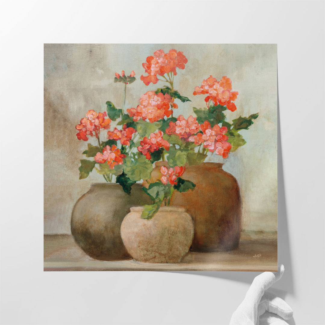 Cottage Geraniums II - Canvas Print Wall Art