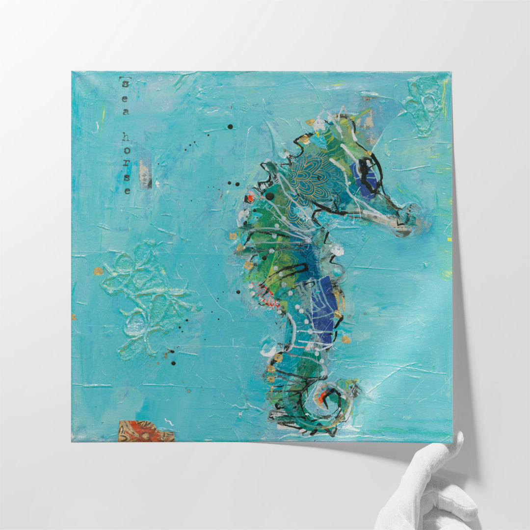 Little Seahorse Blue - Canvas Print Wall Art