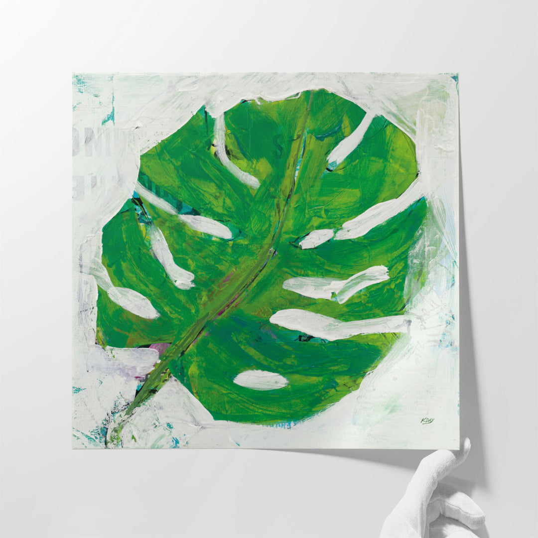 Single Leaf Play on White - Canvas Print Wall Art