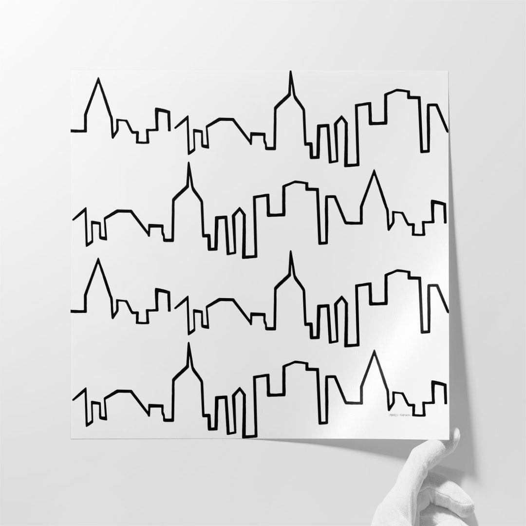 Chic Skyline Black and White - Canvas Print Wall Art