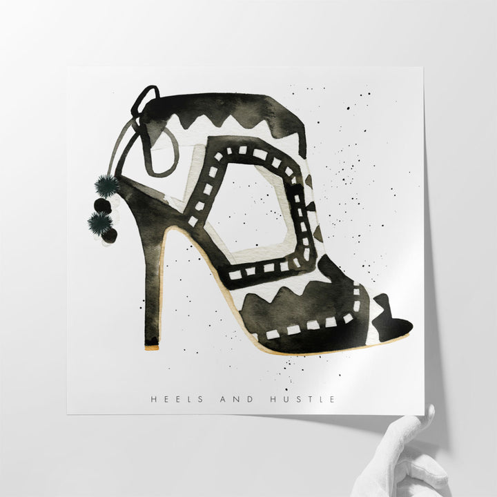 Glitz and Glam V Black and White - Canvas Print Wall Art