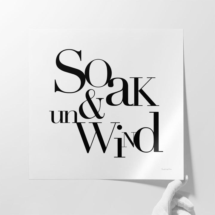 Soak and Unwind Black and White - Canvas Print Wall Art