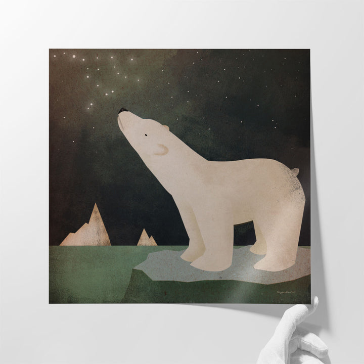 Constellations Polar Bear - Canvas Print Wall Art