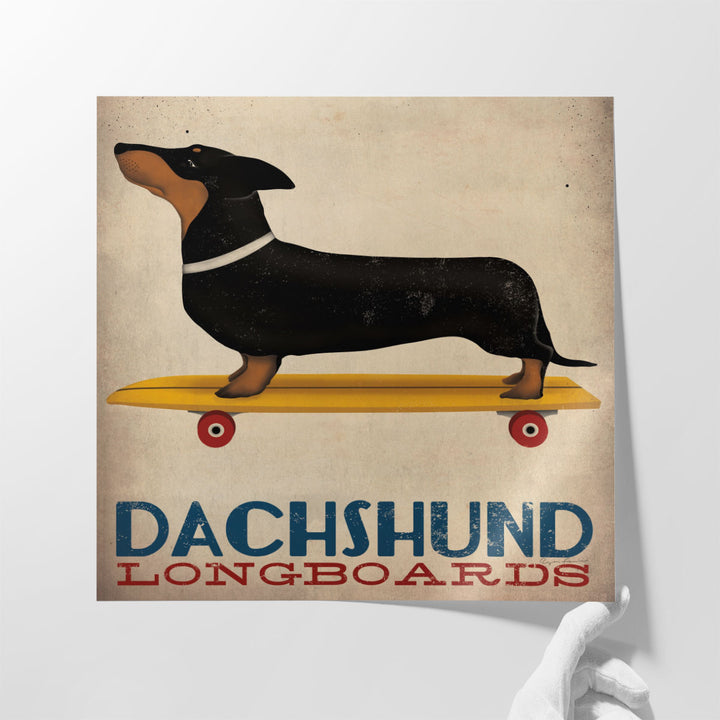 Dachshund Longboards - Canvas Print Wall Art