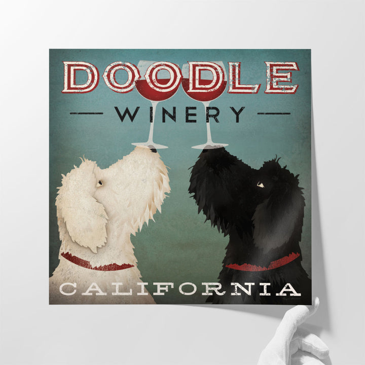 Doodle Wine - Canvas Print Wall Art