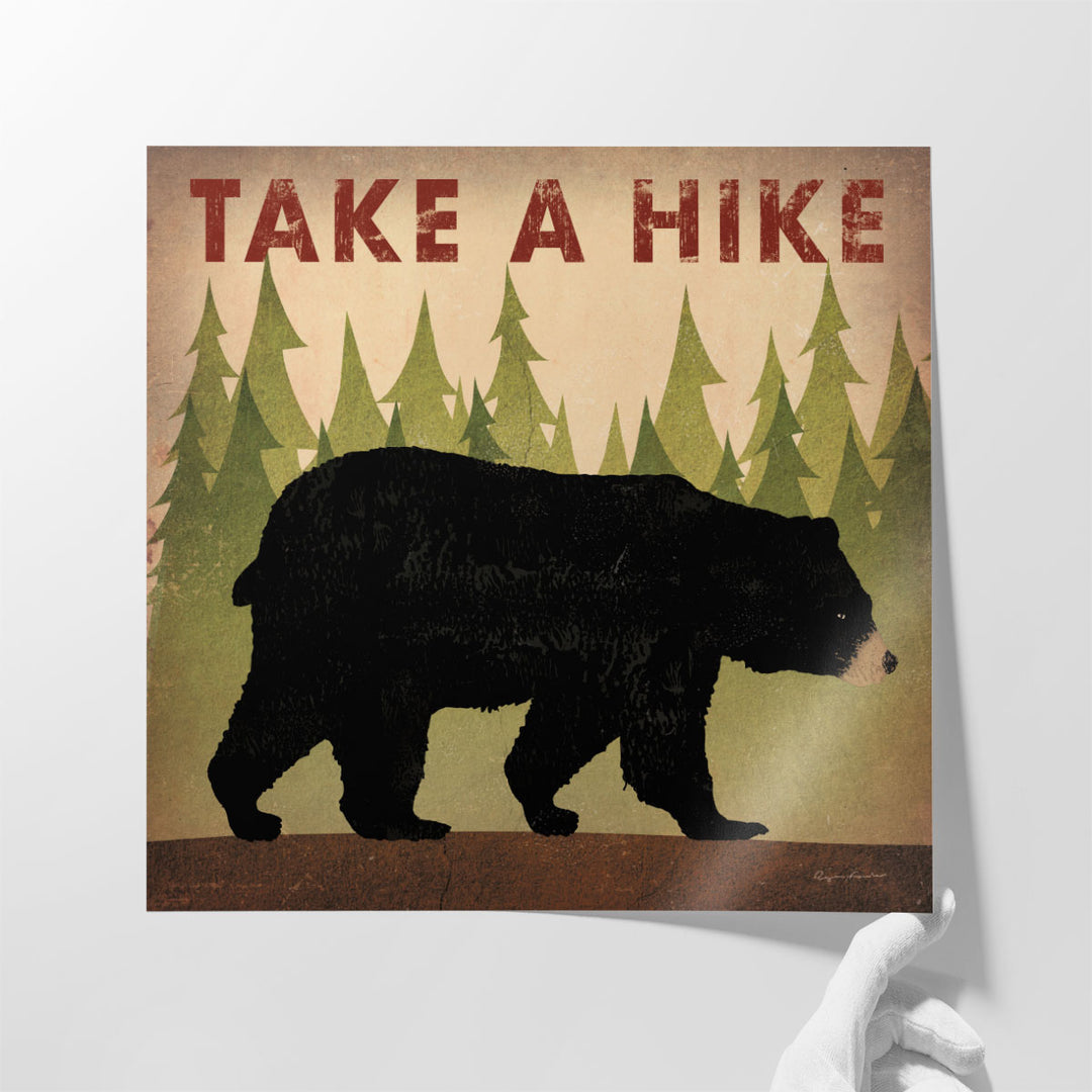 Take a Hike Black Bear - Canvas Print Wall Art