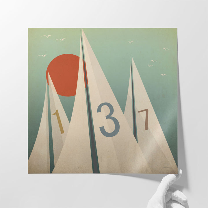 Sails VII with Sun - Canvas Print Wall Art