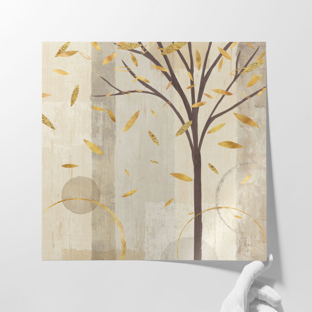 Watercolor Forest Gold III - Canvas Print Wall Art