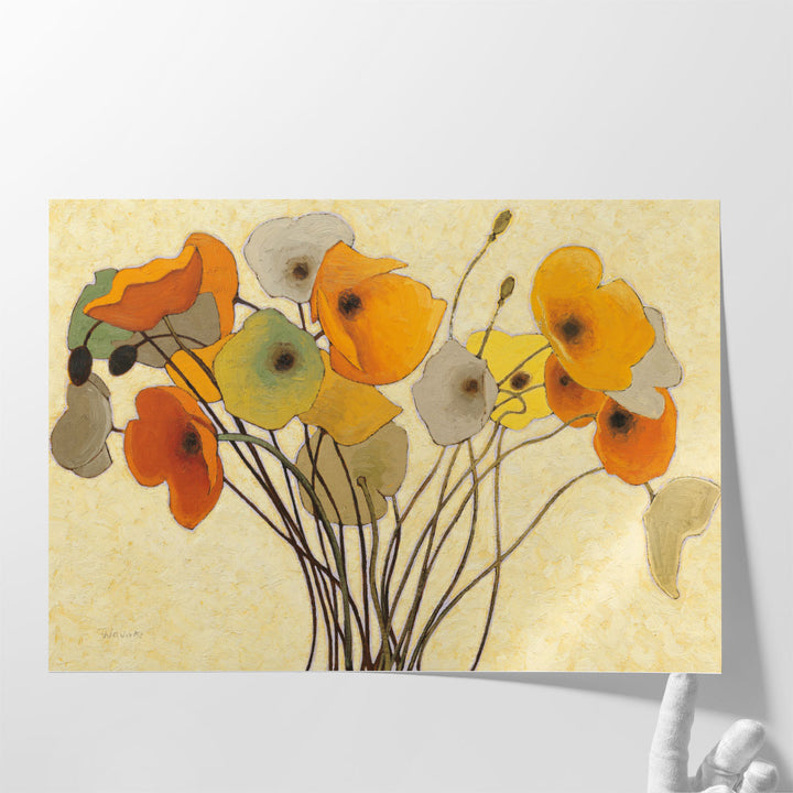 Pumpkin Poppies I - Canvas Print Wall Art