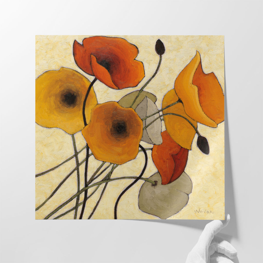 Pumpkin Poppies II - Canvas Print Wall Art