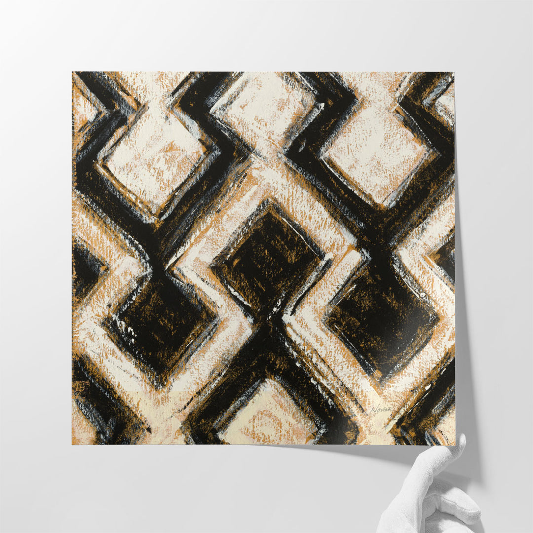 Black and Gold Geometric III - Canvas Print Wall Art