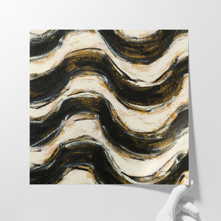 Black and Gold Geometric V - Canvas Print Wall Art