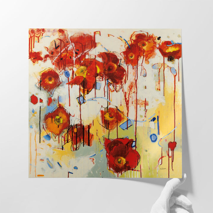 Red Poppy Chaos - Canvas Print Wall Art