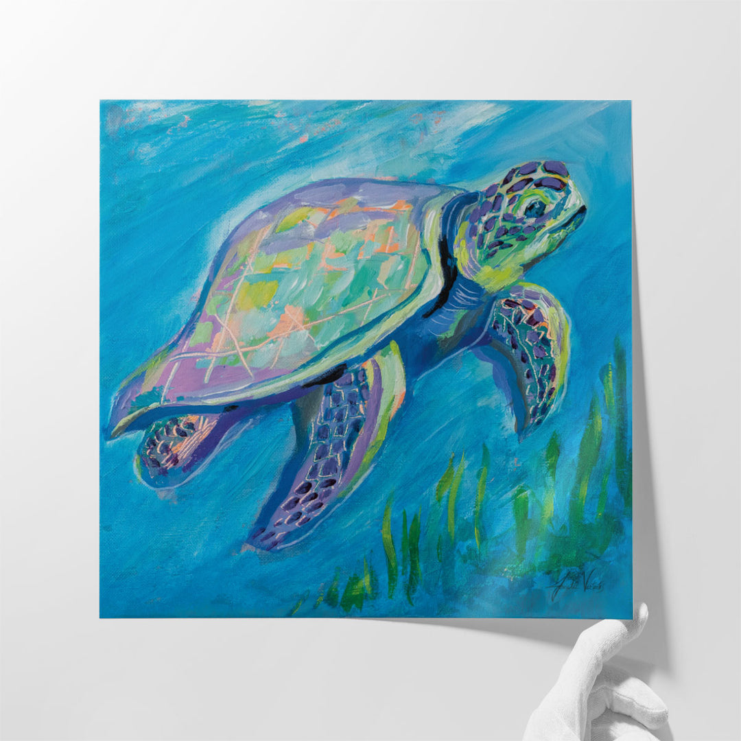 Sea Turtle Swim - Canvas Print Wall Art