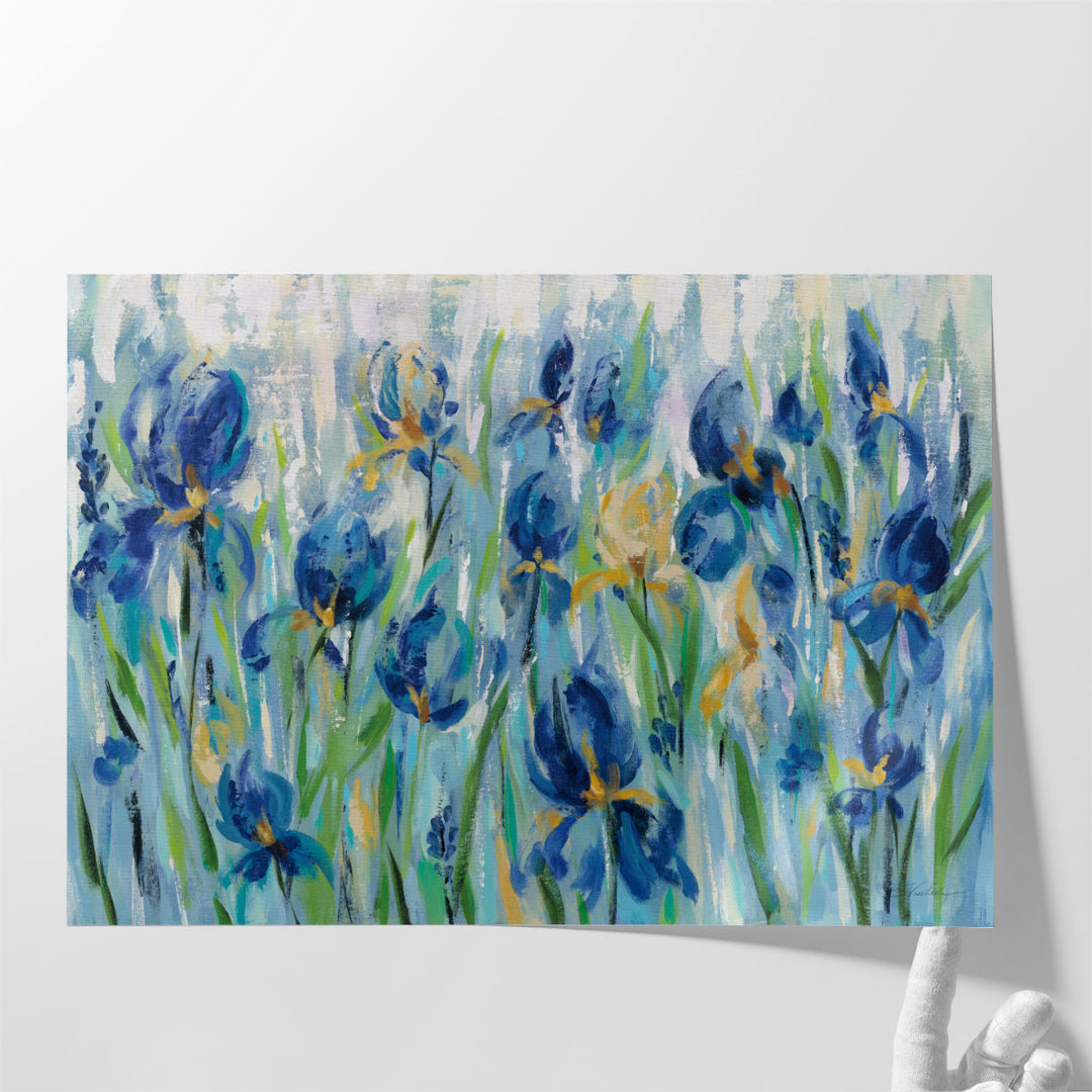 Iris Flower Bed - Canvas Print Wall Art