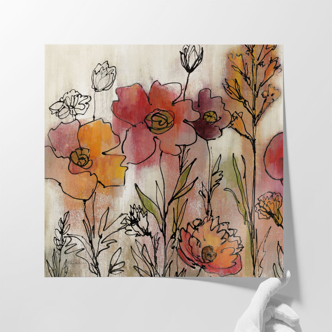 Contemporary Botanical Cream II - Canvas Print Wall Art