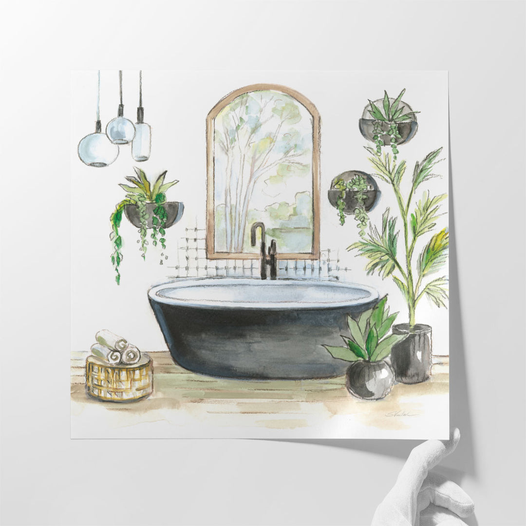 Black Bathtub II - Canvas Print Wall Art