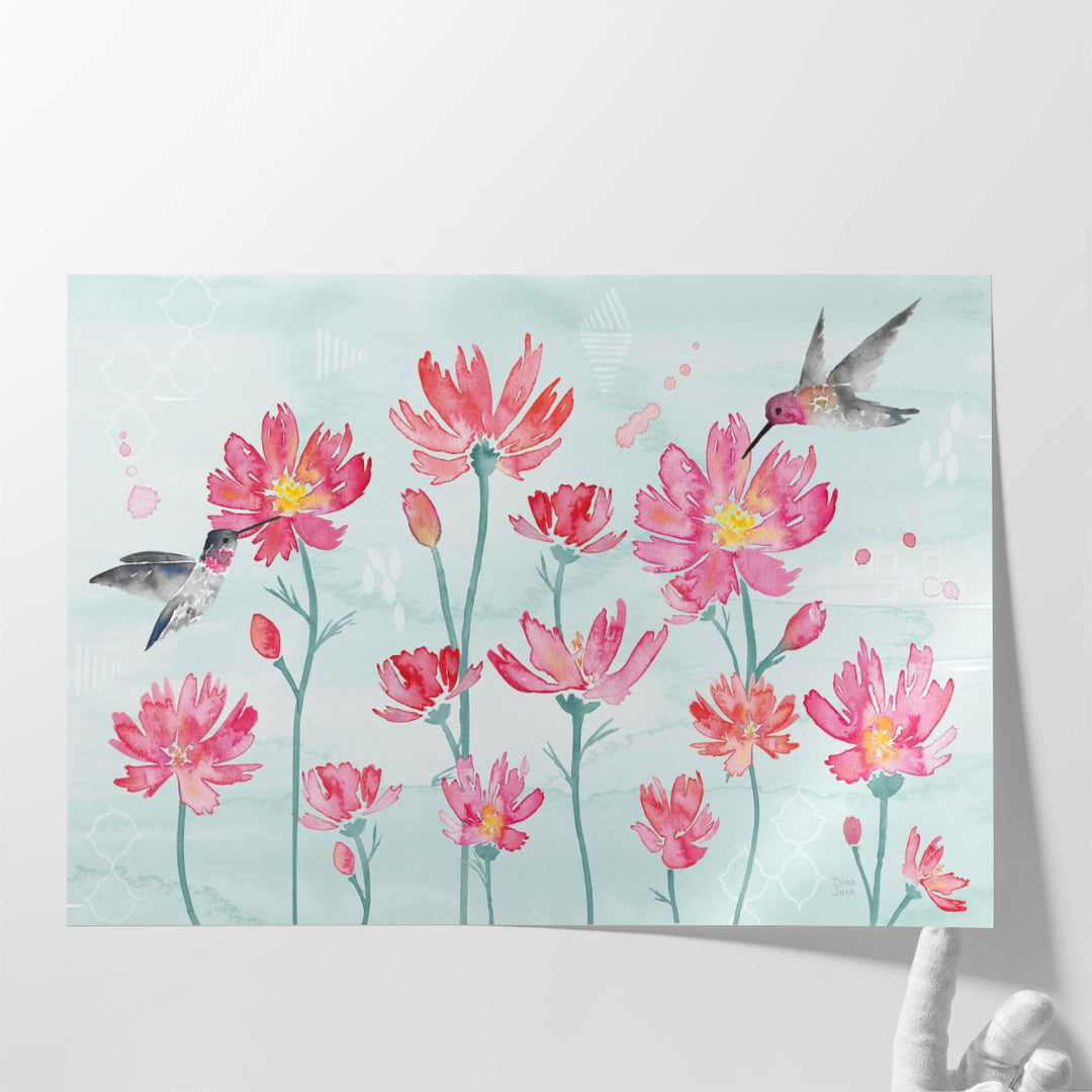 Flowers and Feathers I - Canvas Print Wall Art