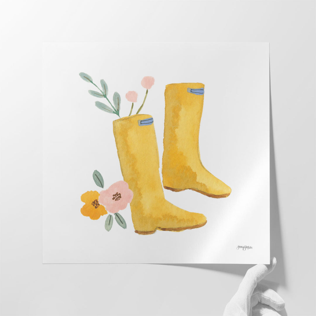 Life in Full Bloom Boots - Canvas Print Wall Art