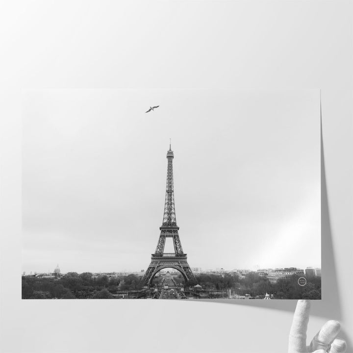 A Birds View of Paris Black and White - Canvas Print Wall Art