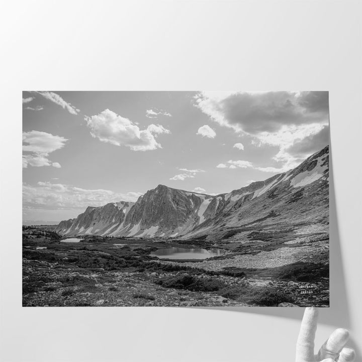 Wyoming Wonder Black and White - Canvas Print Wall Art