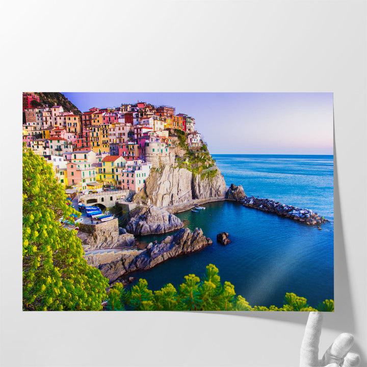 A Landscape of Manarona, Cinque Terre, Italy - Canvas Print Wall Art