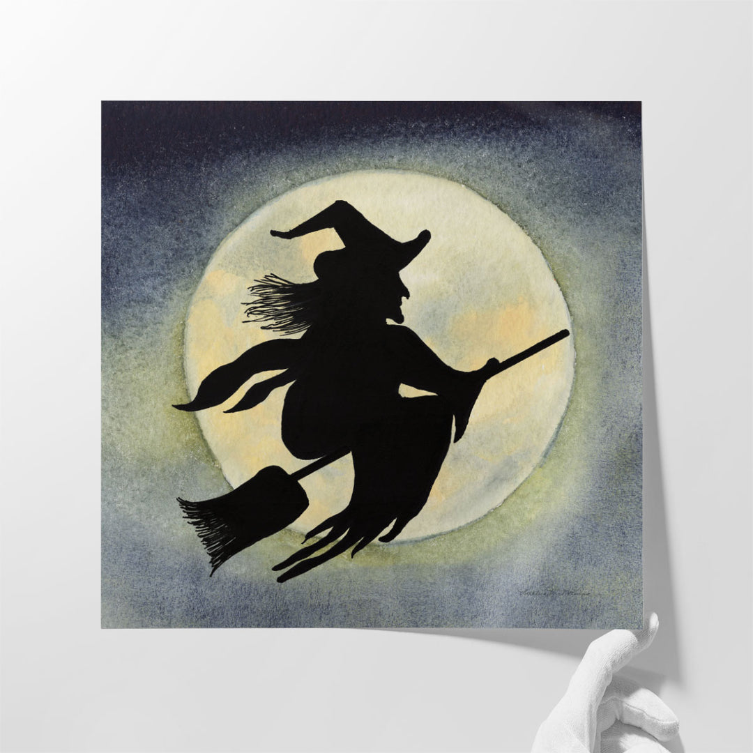 Haunting Halloween Night Witch - Canvas Print Wall Art