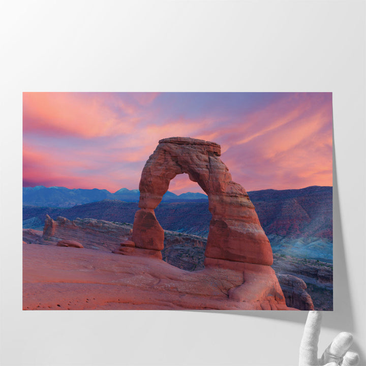 Delicate Arch at Sunset, Arches National Park, Utah - Canvas Print Wall Art