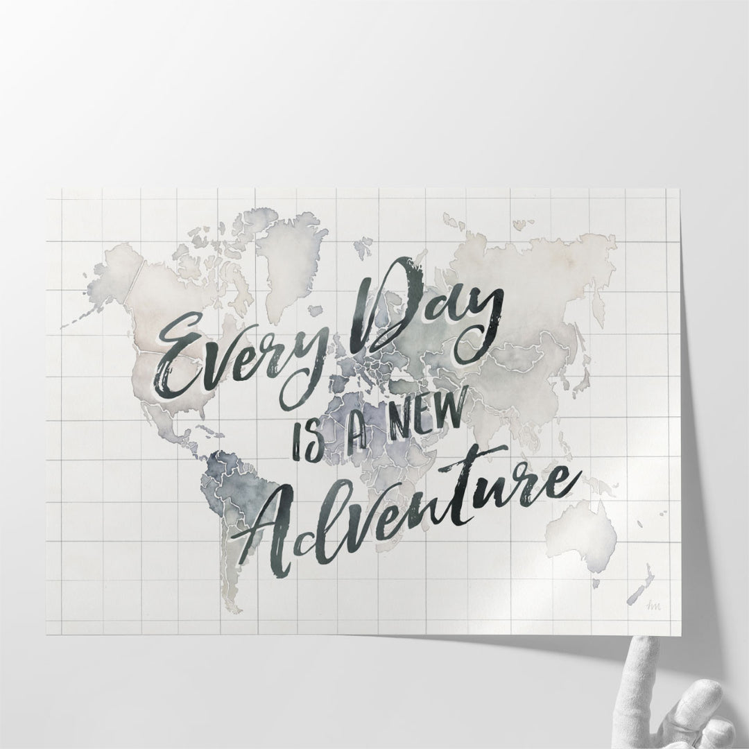 Watercolor Wanderlust World Adventure - Canvas Print Wall Art