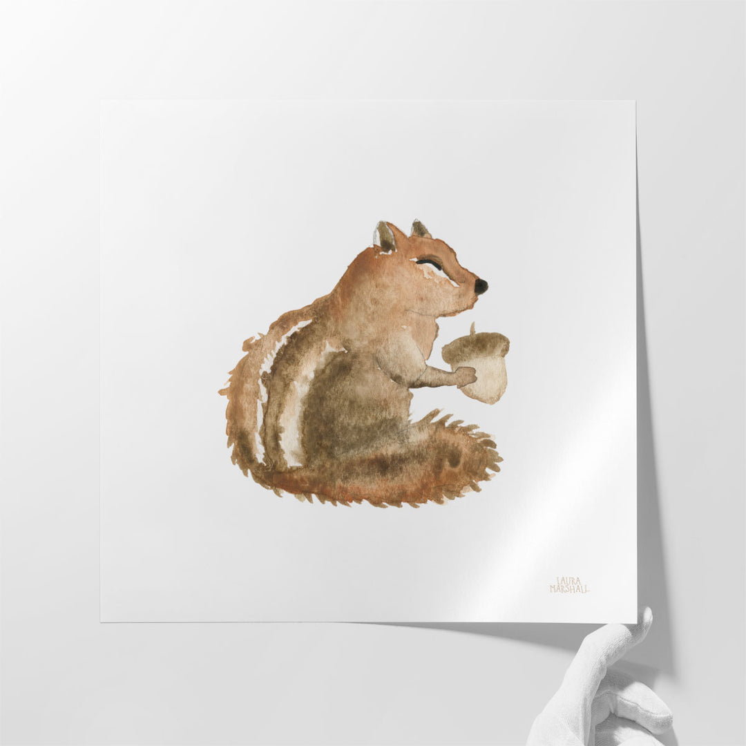 Woodland Whimsy Squirrel - Canvas Print Wall Art