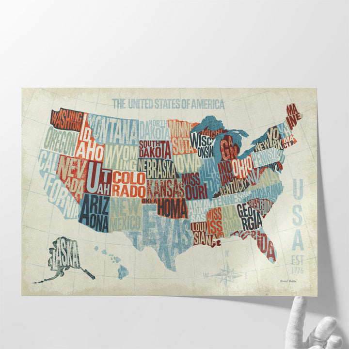 USA Modern - Canvas Print Wall Art