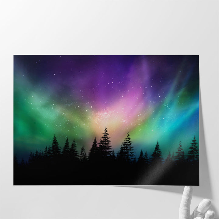 Multicolored Northern Lights - Canvas Print Wall Art