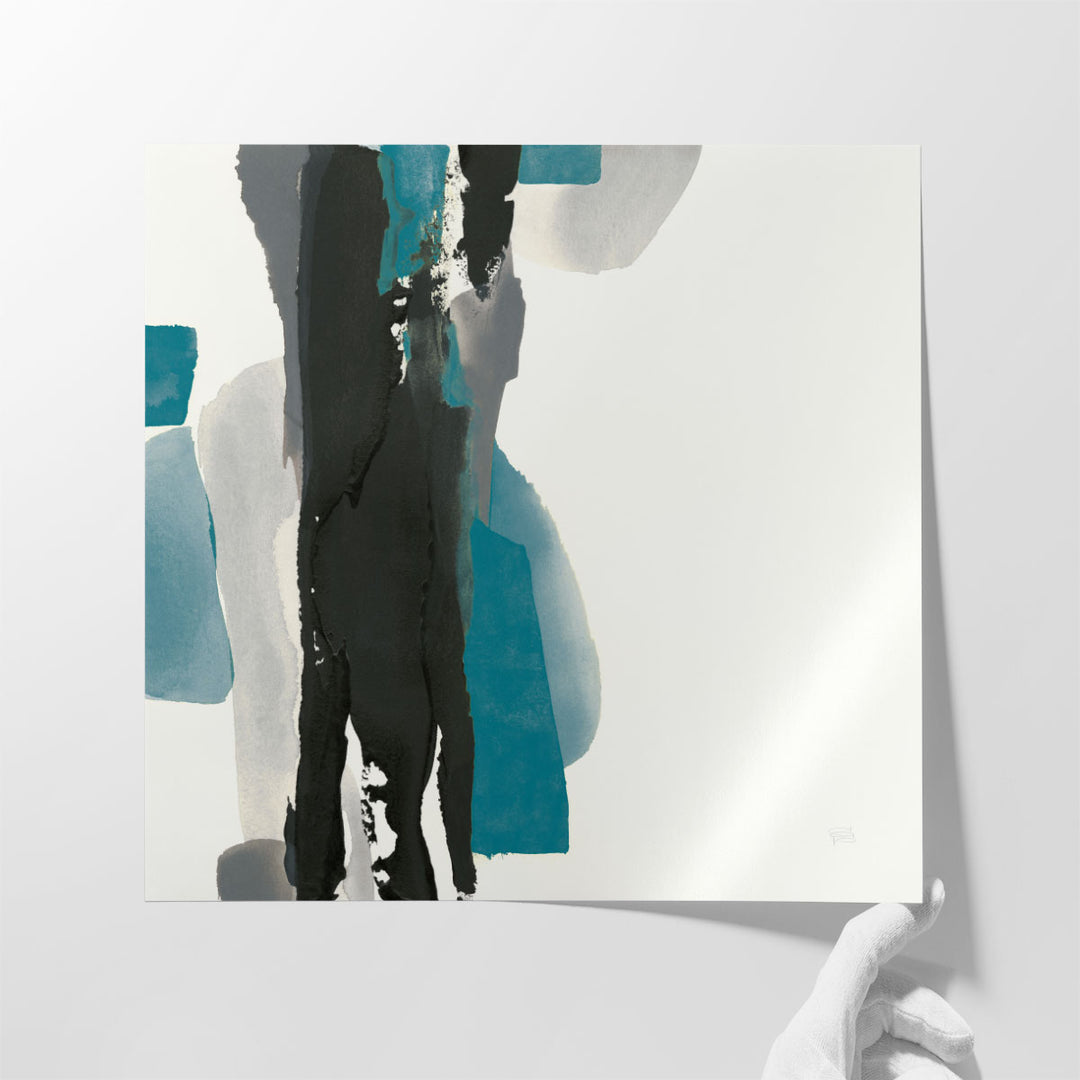 Black and Teal II - Canvas Print Wall Art