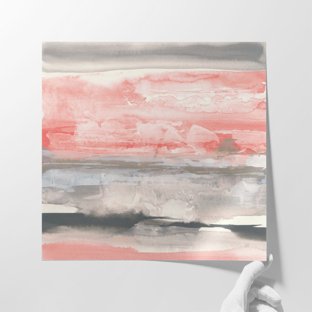 Charcoal and Coral II - Canvas Print Wall Art