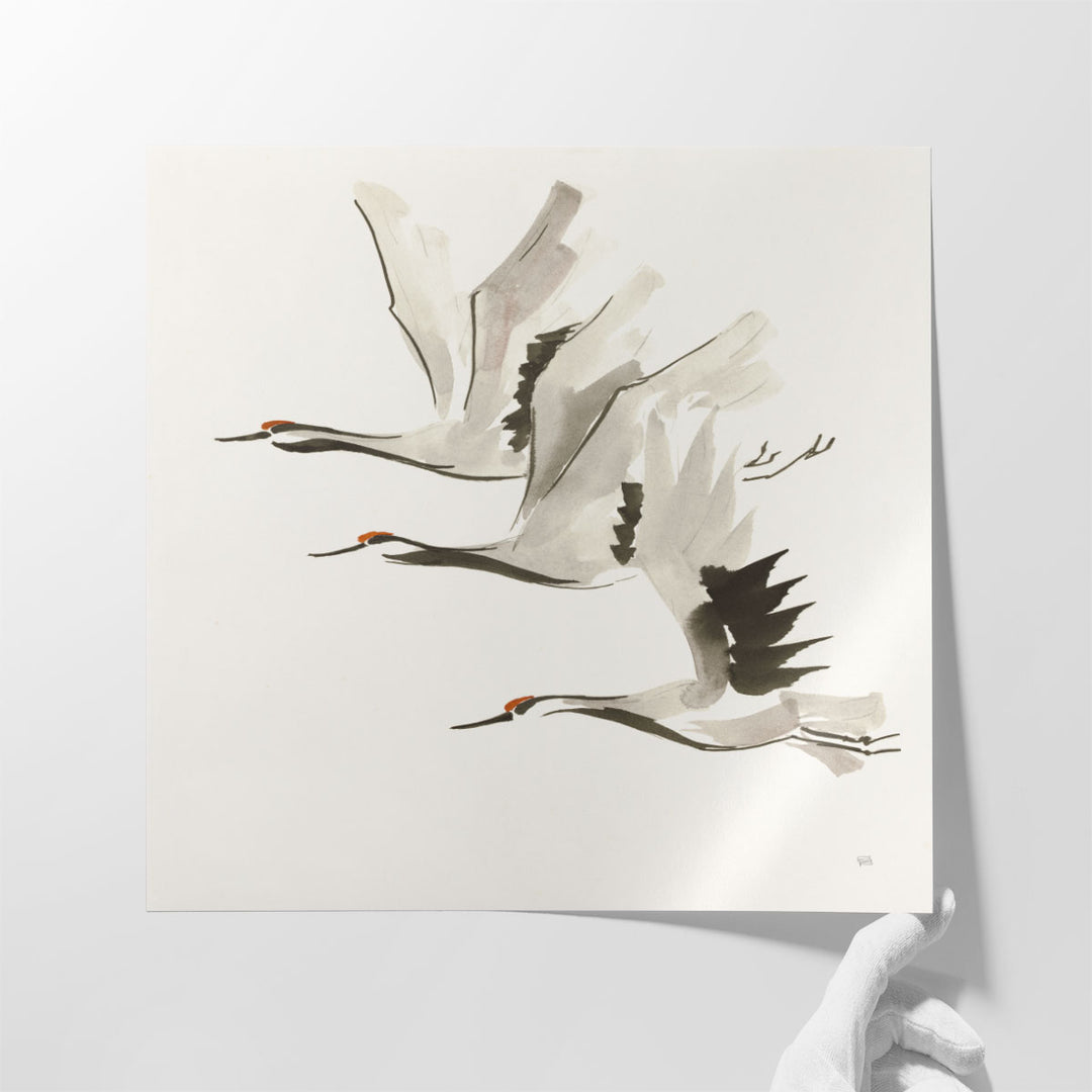 Zen Cranes II - Canvas Print Wall Art