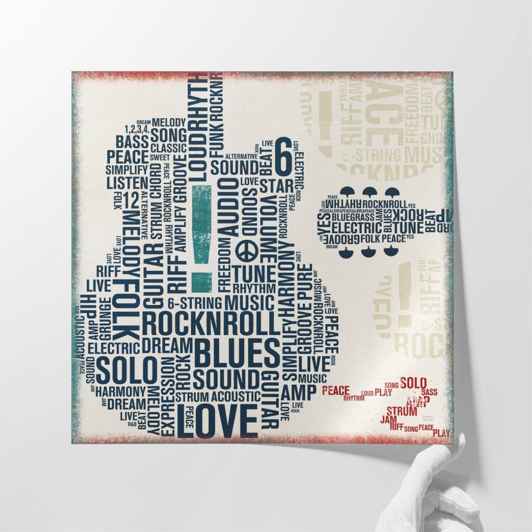 Type Guitar II - Canvas Print Wall Art